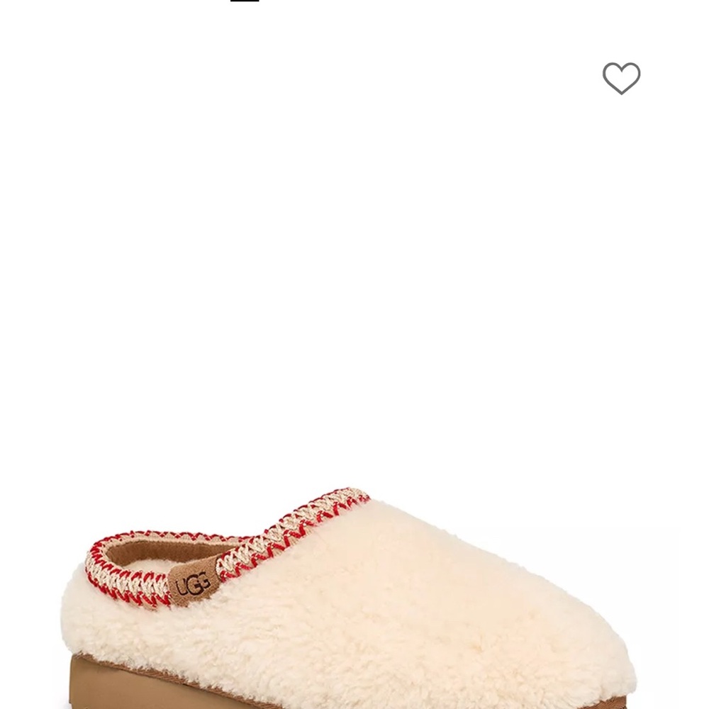 UGG Women's Cozy Cream Slippers with Red Trim